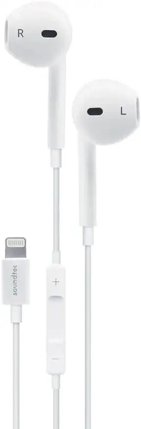 Porodo Soundtec Stereo Earphones with Lightning Connector 1.2m (PD-LSTEP-WH) - White - GulfStore.com