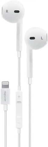 Porodo Soundtec Stereo Earphones with Lightning Connector 1.2m (PD-LSTEP-WH) - White - GulfStore.com