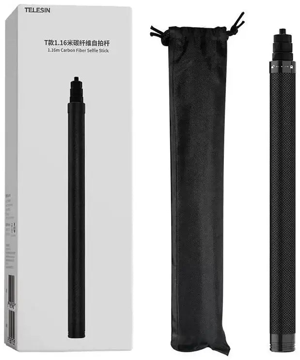 TELESIN 1.16m Carbon Fiber Selfie Stick for Action Cameras - GulfStore.com