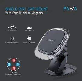 Pawa-PW-CH214RM-BK,Pawa Magnetic 2IN1 Car Mount with Four Rubidium MagnetBlack - GulfStore.com