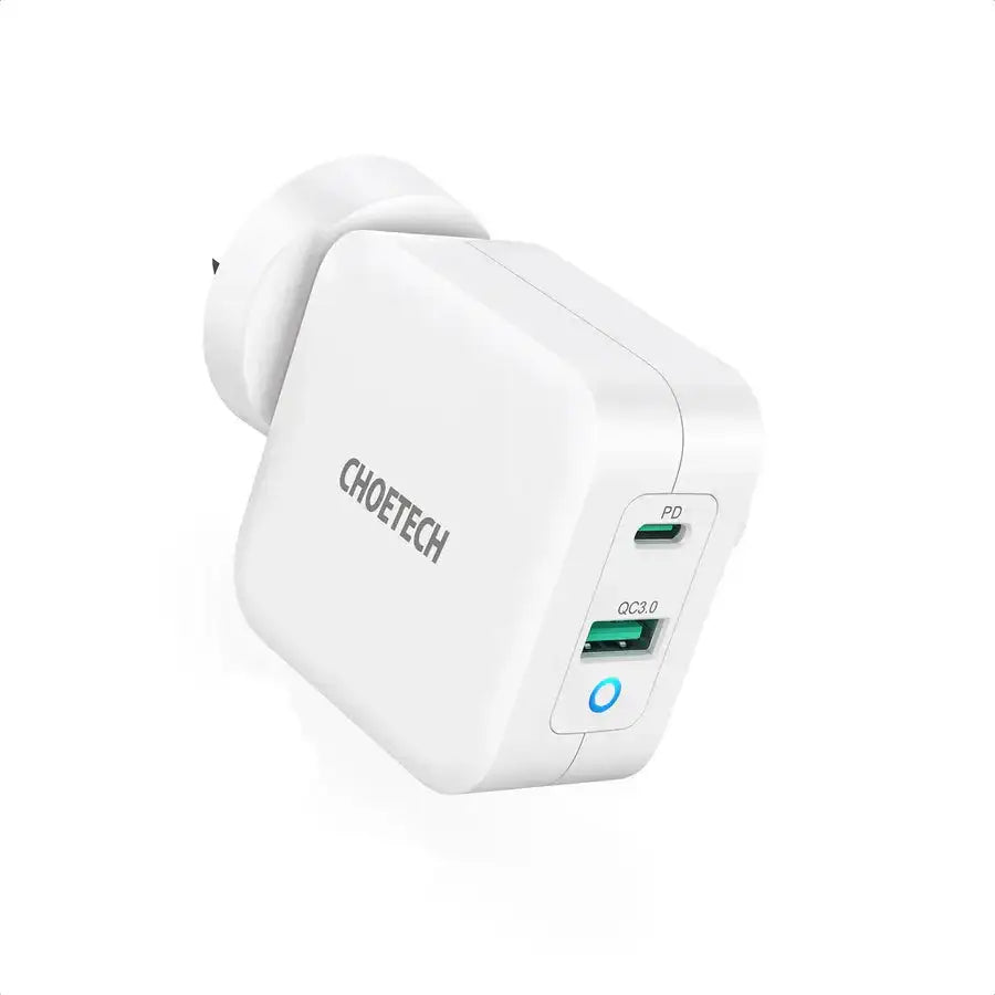 Choetech , Charger 65W Dual USB C Port GaN - White , PD8002 UK - GulfStore.com