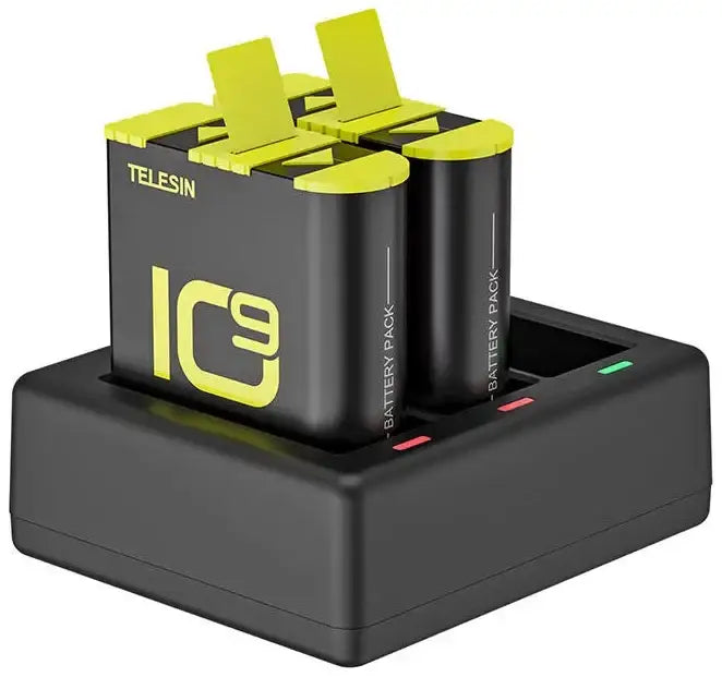 TELESIN 3 Slots Charger with 2 Batteries for GoPro 9/10/11 - GulfStore.com