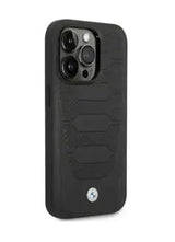 BMW iPhone 14 Pro Signature Collection Genuine Leather with Perforated Seats Design - Black - GulfStore.com