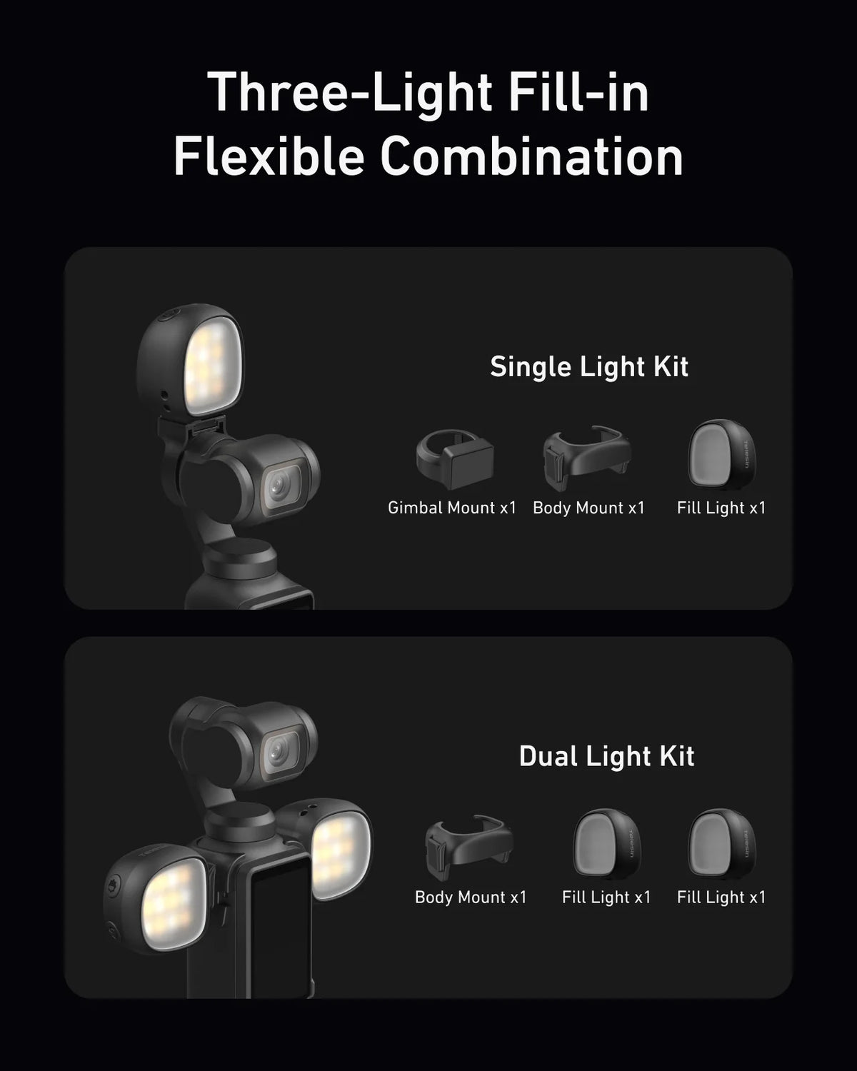 Telesin Mini Fill Light-Dual Light Kit for Pocket 4/ 4P