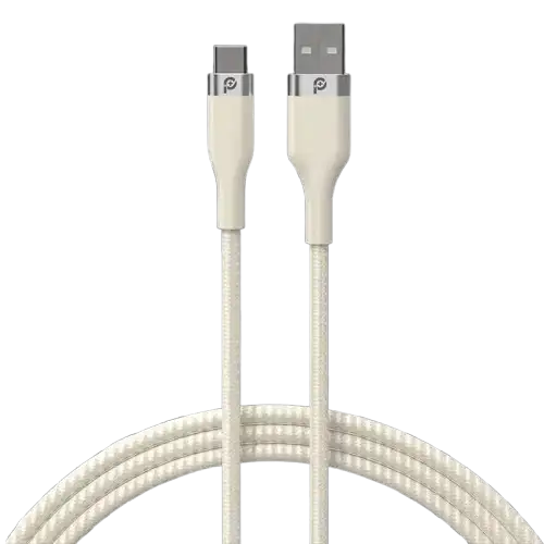 PR-RPBD12AC-WH | PowerO+ Rapid Pro Premium Braided Cable USB-A to C | 1.2M | White - GulfStore.com