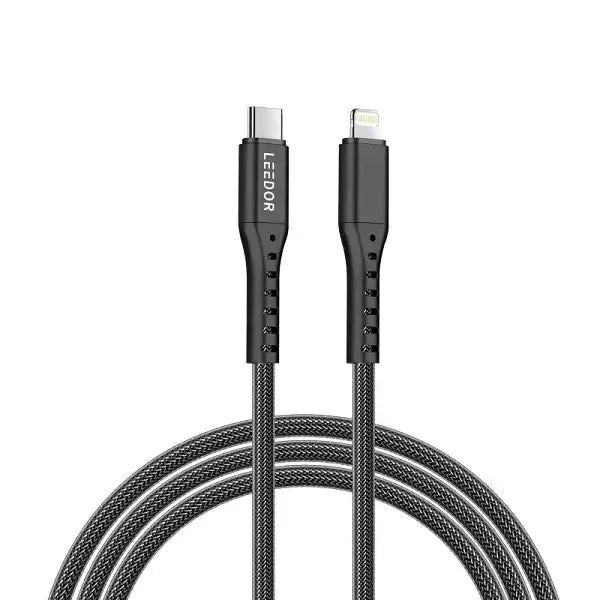 LD-009QC-L , LEEDOR BRAIDED CABLE 1.2M C-LIGHTNING , BLACK - GulfStore.com