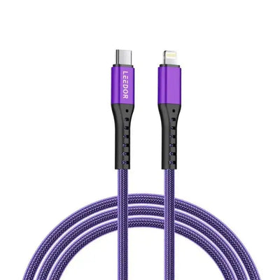 LD-009QC-L , LEEDOR BRAIDED CABLE 1.2M C-LIGHTNING , PURPLE - GulfStore.com