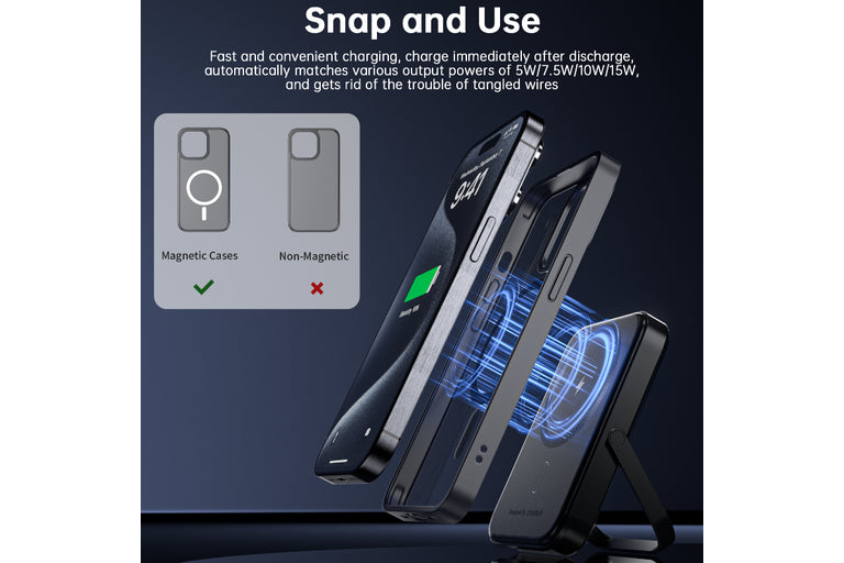 Choetech B743 Bk 10000Mah Pd20w Magnetic Power Bank With Holder Black Chargers & Cradles