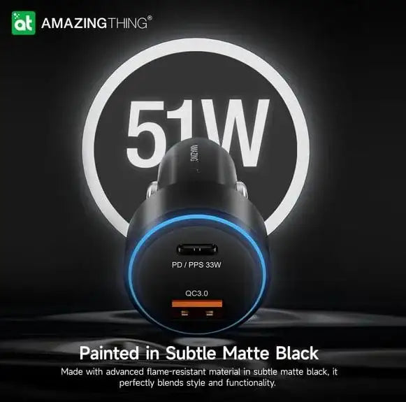 AMAZINGTHING , AT SPEED PRO PD51W / PPS33W , 2 PORT CAR CHARGER , BLACK, SP51WCA - GulfStore.com