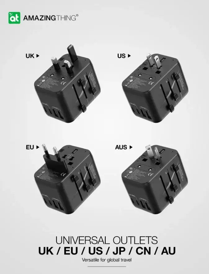 AMAZINGTHING , AT EXPLORER PRO PD35W 2A+3C TRAVEL ADAPTER , BLACK , PD035WBK - GulfStore.com