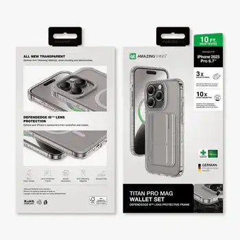 AMAZINGTHING, AT TITAN PRO NEON MAG WALLET DROP PROOF CASE FOR IPHONE 15 PRO MAX 6.7 , GREY , IP156.7PTWGY - GulfStore.com
