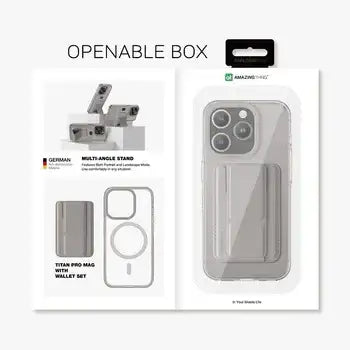 AMAZINGTHING, AT TITAN PRO NEON MAG WALLET DROP PROOF CASE FOR IPHONE 15 PRO MAX 6.7 , GREY , IP156.7PTWGY - GulfStore.com