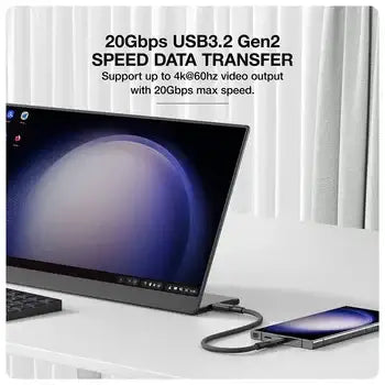 AMAZINGTHING , AT THUNDER PRO WITH HOLDER USB-C TO USB-C , 5.0A 240 W GEN2 , 20 CM , BLACK , THC0.2MBK - GulfStore.com