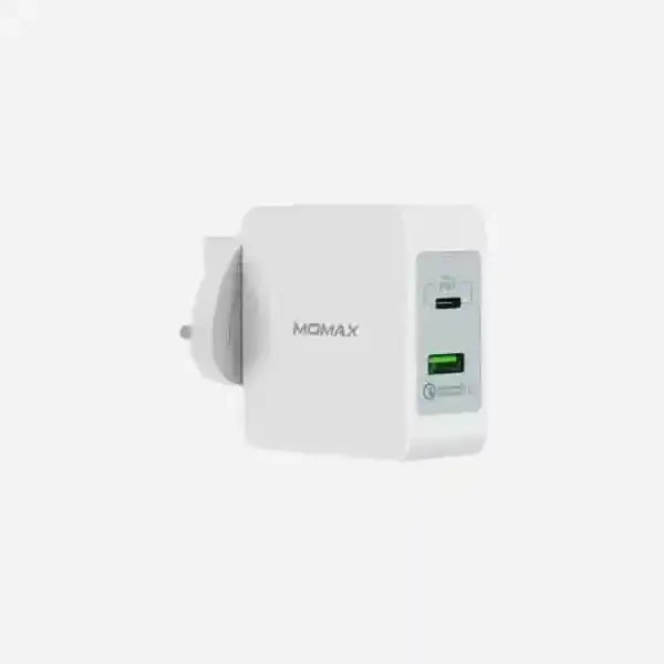 Momax One Plug 2 ports Fast Charging Adaptor 48W VPD0050 - White - GulfStore.com
