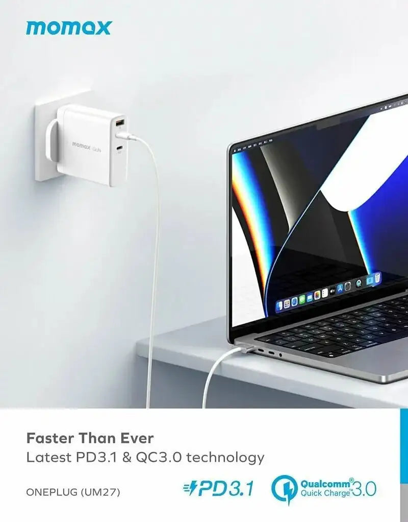 Momax ONEPlug 140W 3-Port GaN Charger (UM27) - GulfStore.com