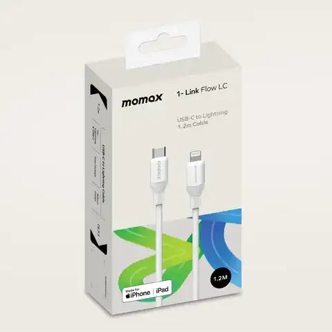 momax USB-CTo Lightning (1.2m / Support 35W)Charging + Data Cable(TPE + Silicon) White DL53W1-Link - GulfStore.com
