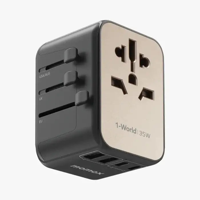 MOMAX 1-World 5-Port Travel Charger 35W - GulfStore.com
