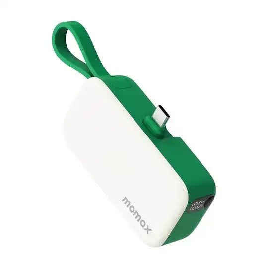 IP130G | Momax 1-Power Mini 5000mAh Bulit-in foldable USB-C Battery pack | Green - GulfStore.com
