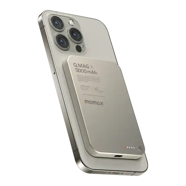 IP116AE | Momax Q.Mag X 5000mAh wireless battery pack | Titanium - GulfStore.com