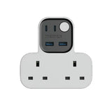 US17UKW | Momax 1-Charge Work Flow T-shaped Extention 2 Socket with USB | White - GulfStore.com