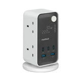 US21UKW | Momax 1-Charge Work Flow 6-Outlet Digital Display Power Tower with USB | White - GulfStore.com