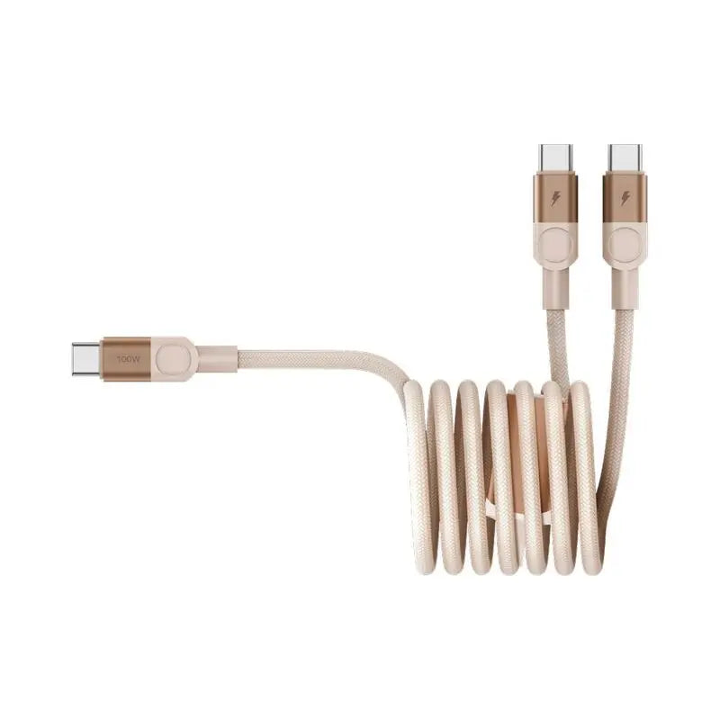 DC56L2 | Momax Mag.link 100W USB-C to Dual USB-C Magnetic Cable 2m | Desert Titanium