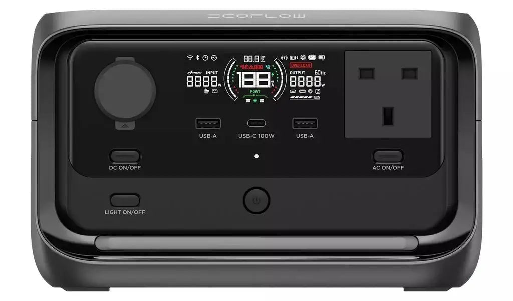 EcoFlow RIVER 3 Plus Portable Power Station 286Wh capacity 600W output, X-Boost up to 1200W - GulfStore.com