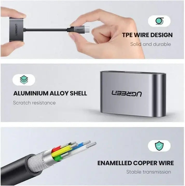 UGREEN USB-C One-Two Converter-CM232 - GulfStore.com