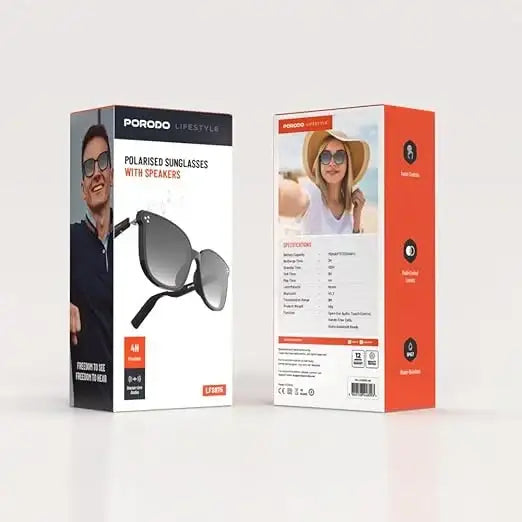 Porodo Lifestyle Polarized Sunglasses With Speaker - Black (PD-LFST075-BK) - GulfStore.com