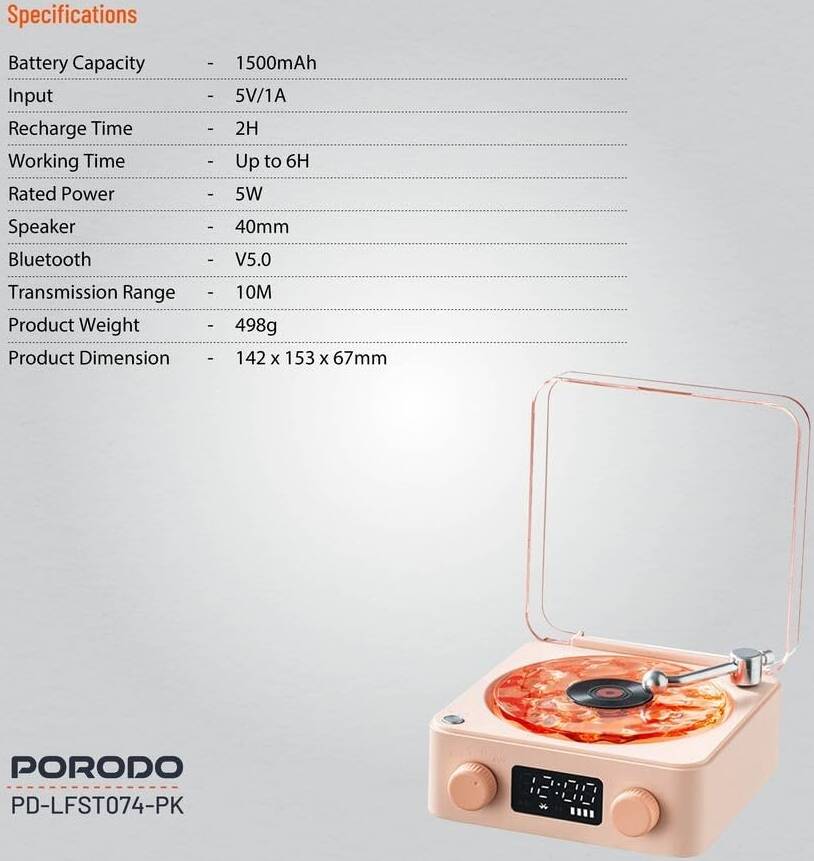 LFS074 -PK | Porodo Lifestyle Noise Speaker | Pink - GulfStore.com