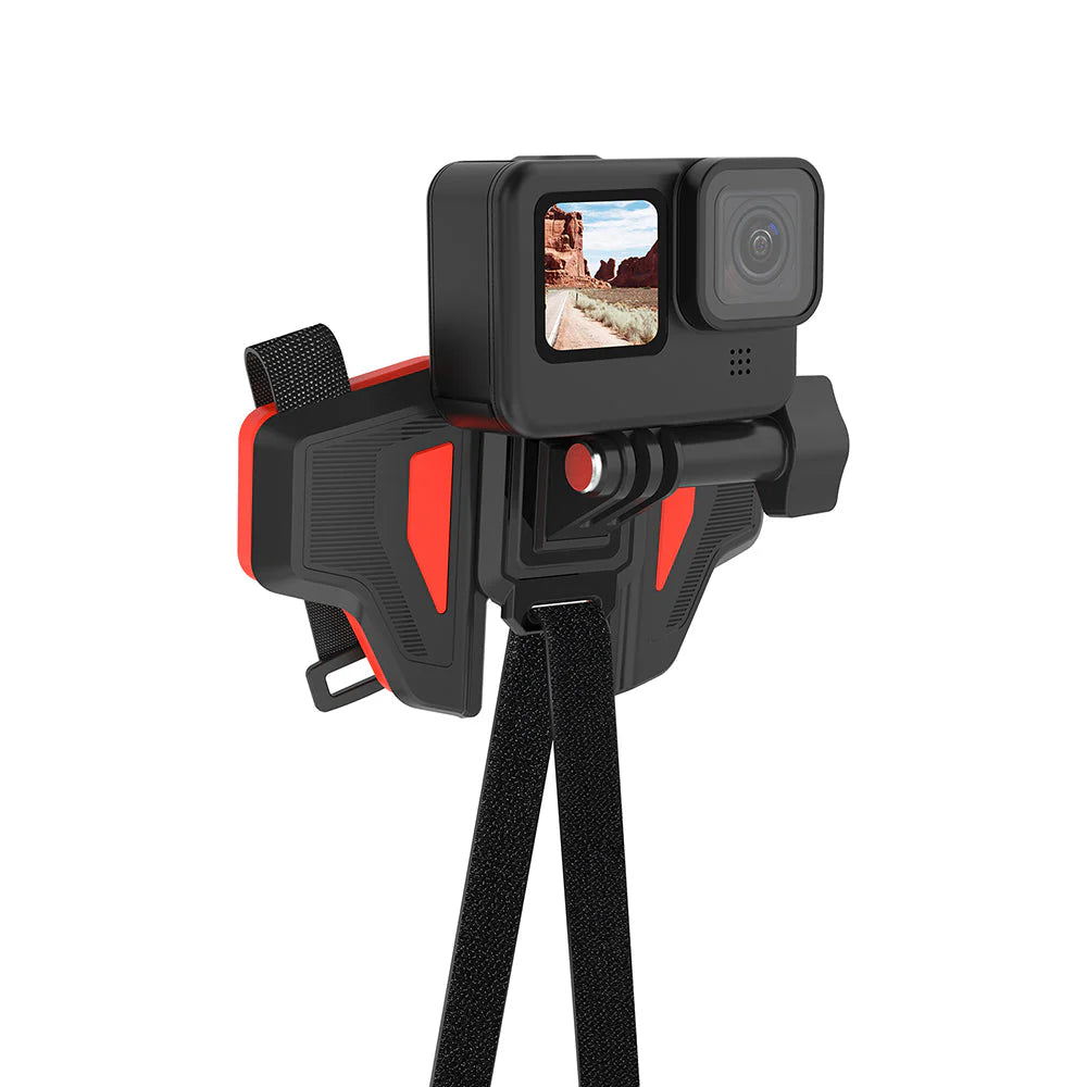 Telesin 2nd Generation Helmet Chin Mount---Orange color for action cameras