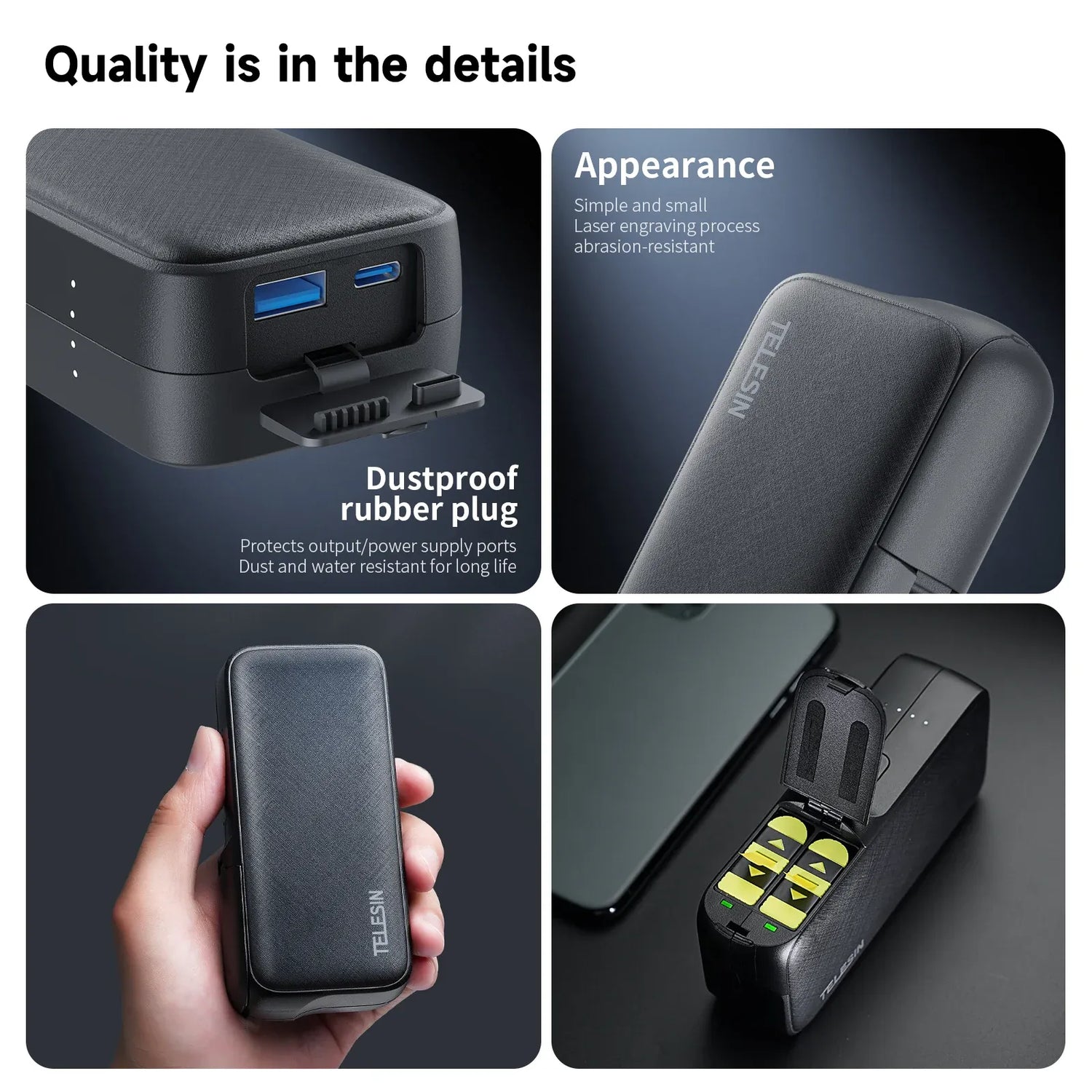 Telesin Power Bank for GoPro Hero 13 battery /Mobile phone etc.