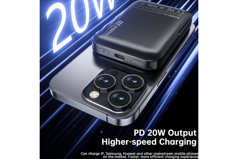 Choetech B743 Bk 10000Mah Pd20w Magnetic Power Bank With Holder Black Chargers & Cradles