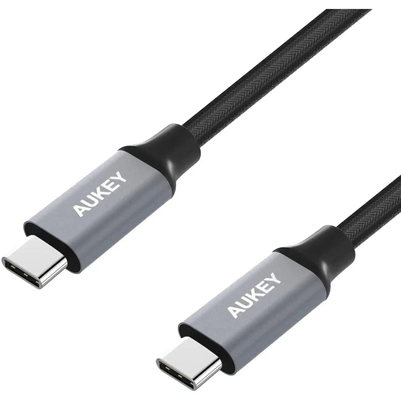 Aukey Braided Nylon USB 2.0 C to C Cable(1m / 3.3ft) - Black - GulfStore.com