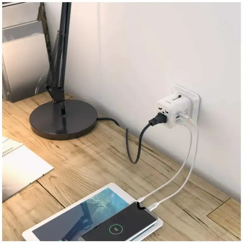 Aukey ,Universal Adapter with 3 USB Ports - GulfStore.com