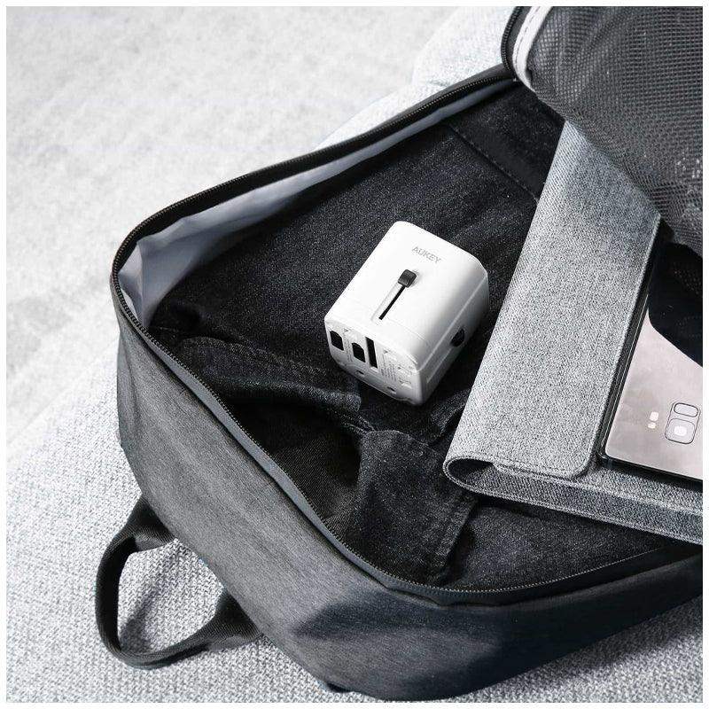 Aukey ,Universal Adapter with 3 USB Ports - GulfStore.com