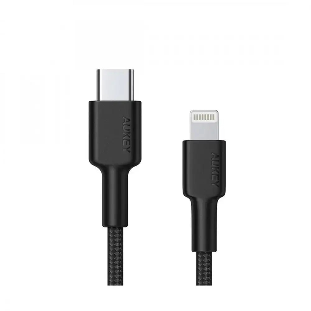 Aukey Braided USB-C to Lightning Cable (1.2m / 3.95ft) - Black - GulfStore.com