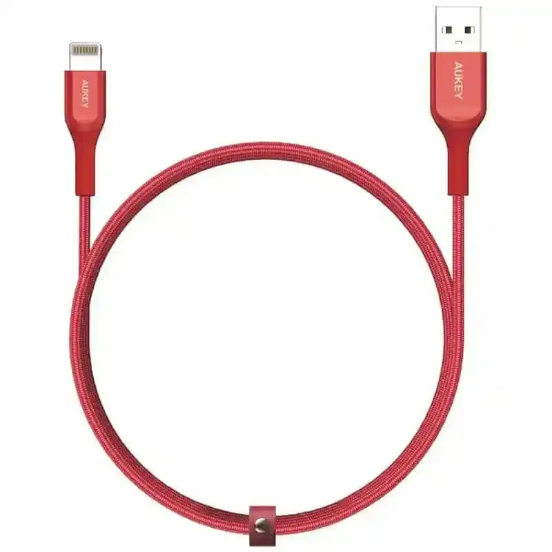 Aukey Kevlar Core Lightning to USB-A Cable (2m / 6.6ft) - Red - GulfStore.com