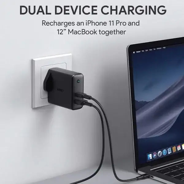 AUKEY PA-D3 Focus Mix 60W Dual-Port PD Charger with Dynamic Detect - GulfStore.com