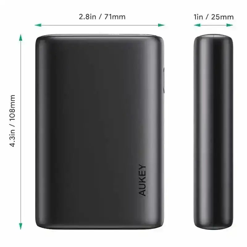 Aukey Essential 15000mAh Power Bank with 18W PD , Quick Charge QC 3.0 - Black - GulfStore.com