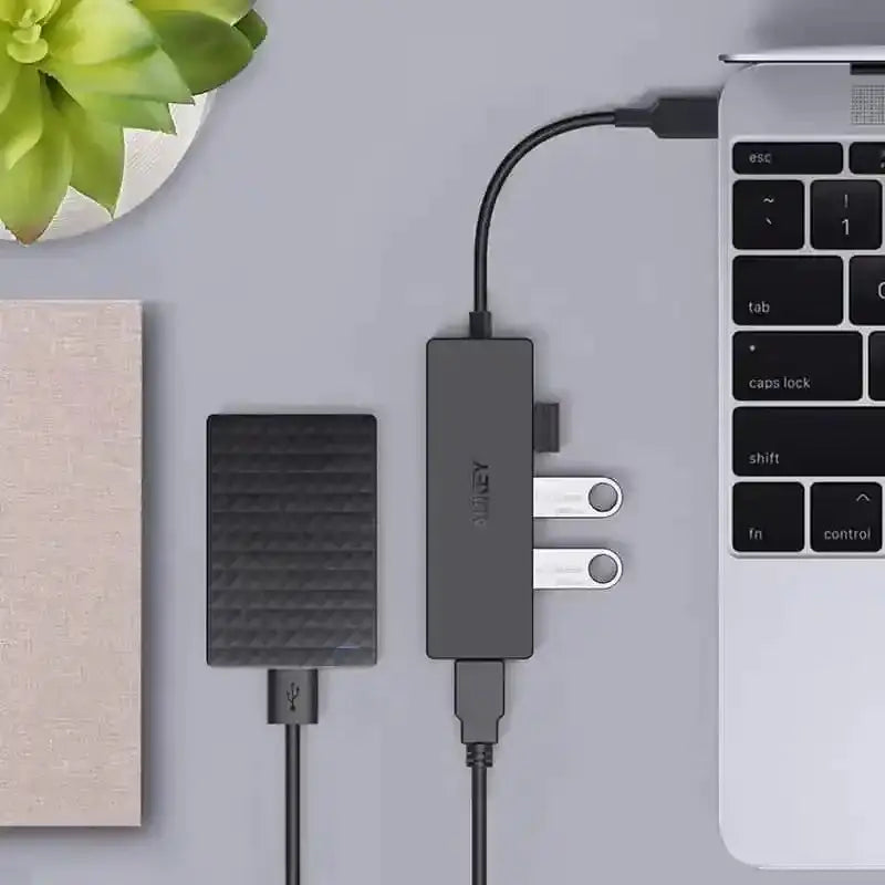 Aukey Essential 4-Port USB-C Hub Black - GulfStore.com