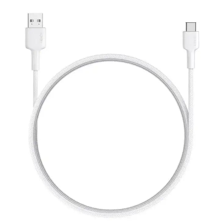 Aukey Impulse Braided AC USB-A to C Cable 0.9m White - GulfStore.com