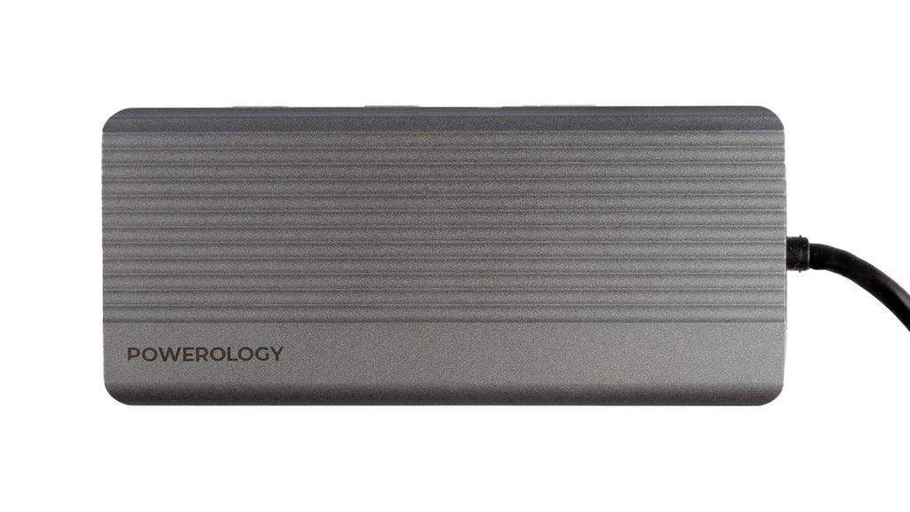 Powerology 12in1 USB-C Hub HDMI Type-C 100W PD Ethernet VGA USB SD MicroSD 3.5AUX - Dark - GulfStore.com