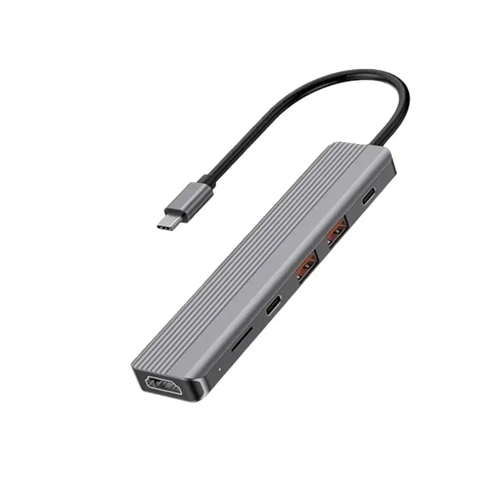 Powerology 6-in-1 Slim 4K HDMI USB-C Hub - GulfStore.com