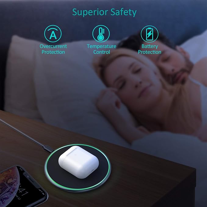 Choetech , T559-F , 15W Fast Wireless Charging Pad - Black