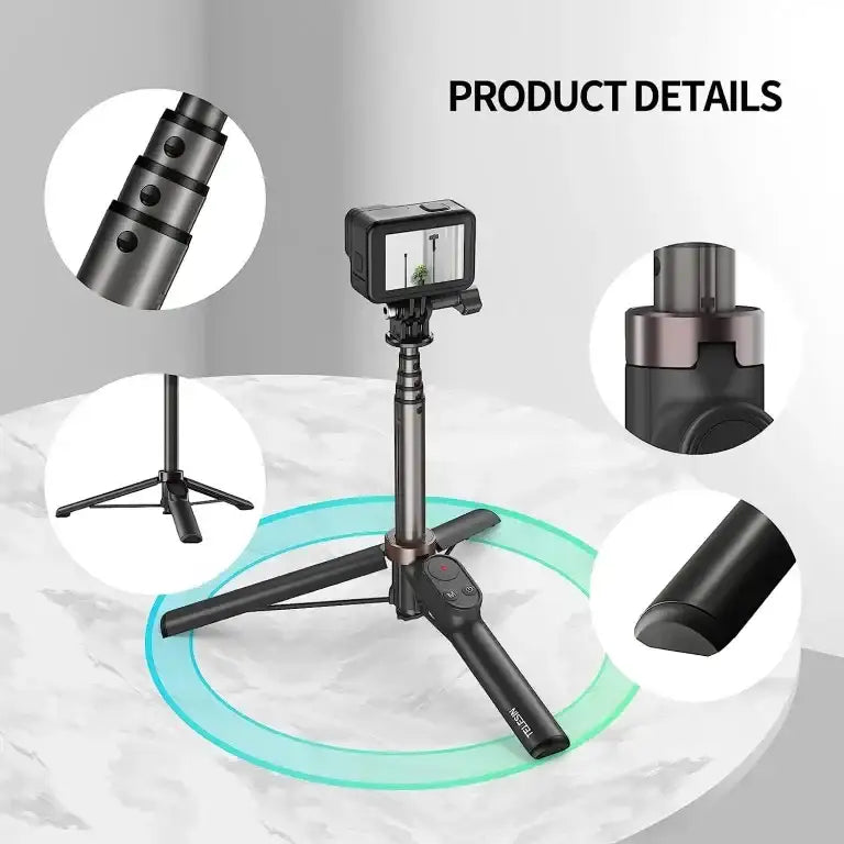 TELESIN Selfie Stick Tripod with Bluetooth Remote and Wrist strap - GulfStore.com