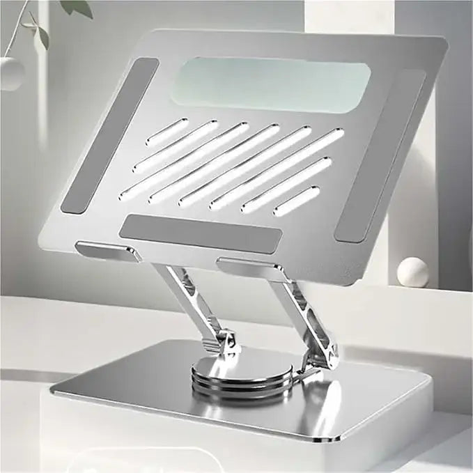 Swivel Rotatable 360 Rotating Laptop Stand For 9.7 -15.6 Inch Laptop And Tablets - Silver - GulfStore.com