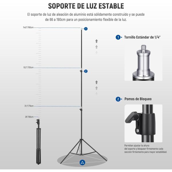 Neewer (2)NL660 LED+(2)*200CM light stand(UK)