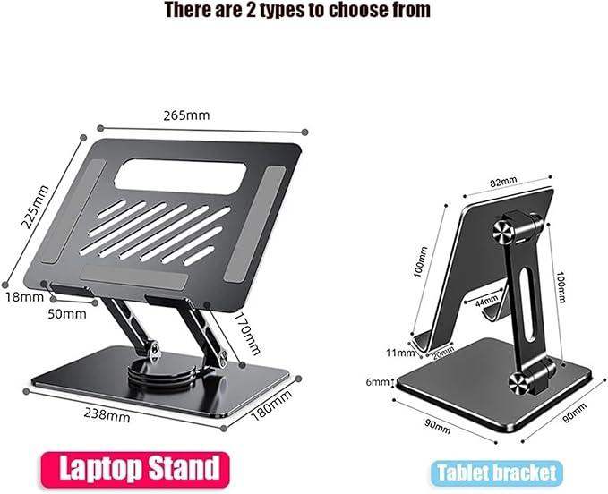 Swivel Rotatable 360 Rotating Laptop Stand For 9.7 -15.6 Inch Laptop And Tablets - Silver - GulfStore.com