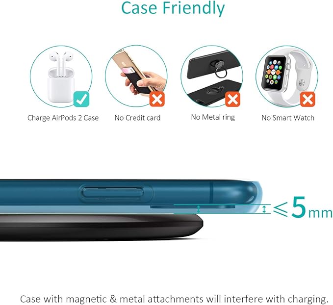 Choetech , T559-F , 15W Fast Wireless Charging Pad - Black